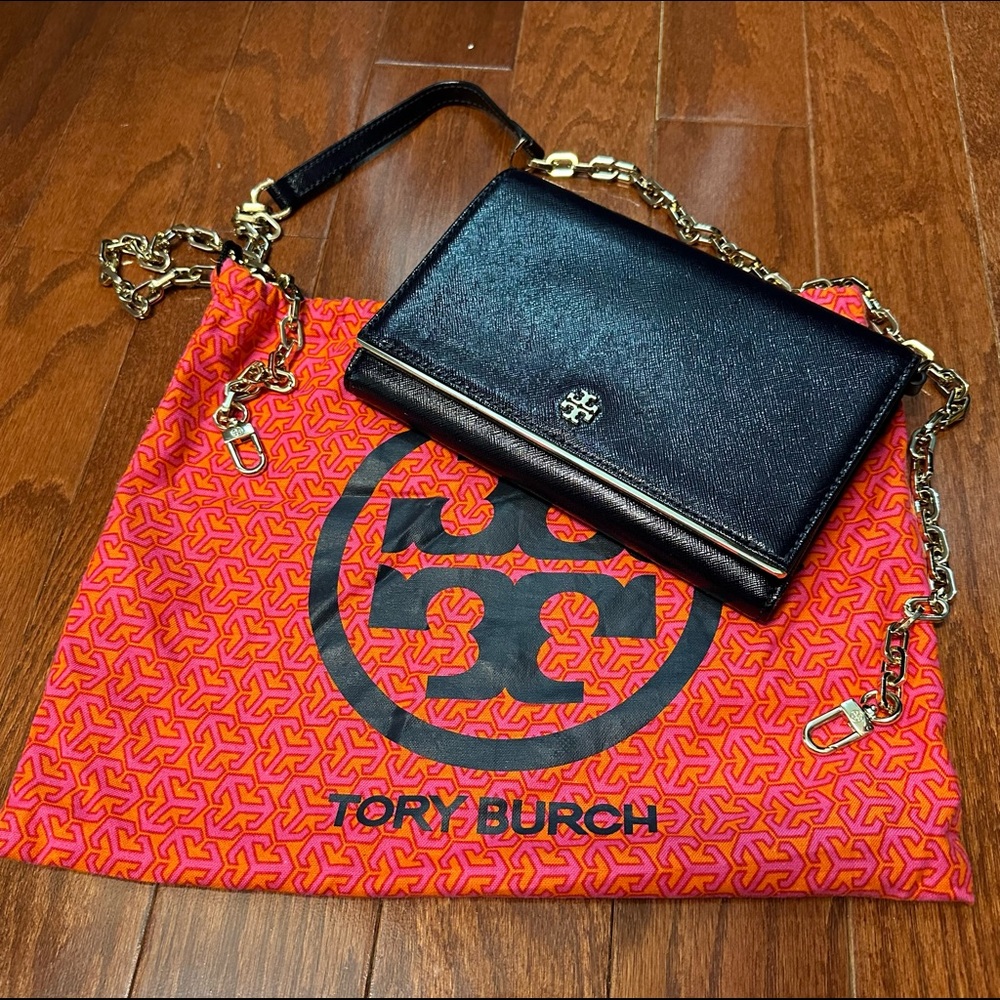 Tory Burch Robinson Wallet purse-Navy